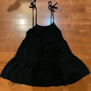 Pacsun black tie strap babydoll dress